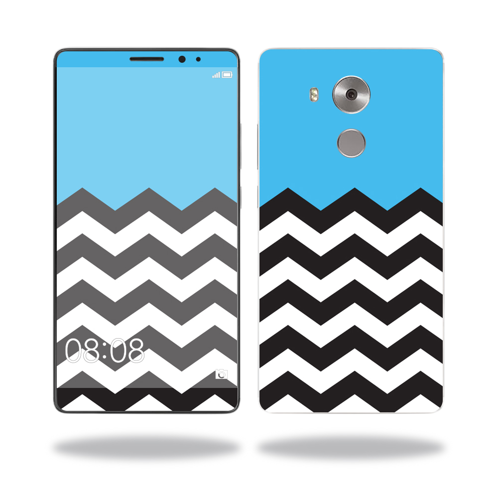 Picture of MightySkins HUMATE81-Baby Blue Chevron Skin for Huawei Mate 8 Wrap Cover Sticker - Baby Blue Chevron