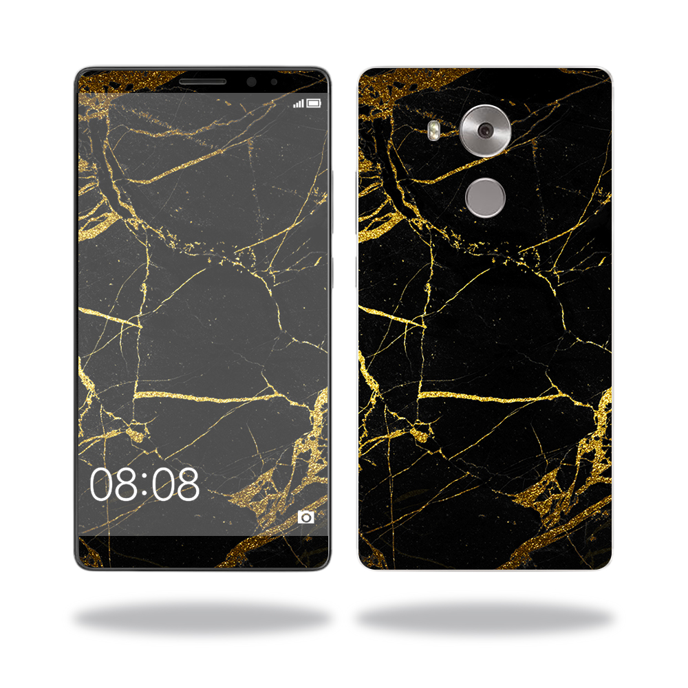 Picture of MightySkins HUMATE81-Black Gold Marble Skin for Huawei Mate 8 Wrap Cover Sticker - Black Gold Marble