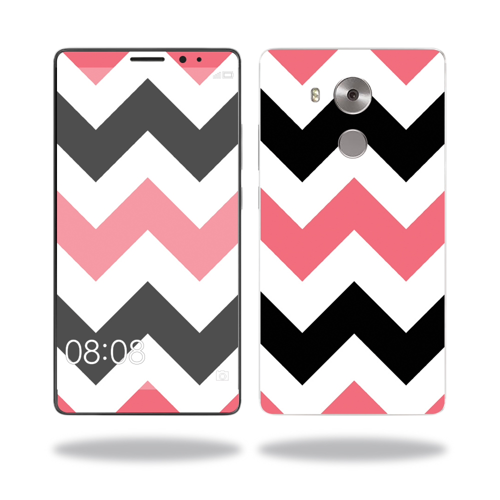 Picture of MightySkins HUMATE81-Black Pink Chevron Skin for Huawei Mate 8 Wrap Cover Sticker - Black Pink Chevron