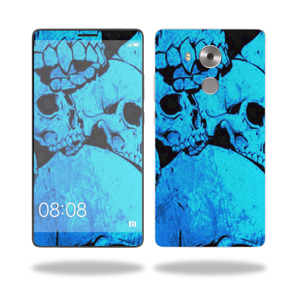 Picture of MightySkins HUMATE81-Blue Skulls Skin for Huawei Mate 8 Wrap Cover Sticker - Blue Skulls