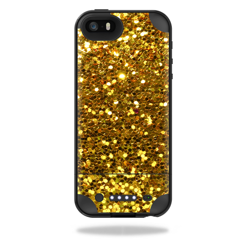 MJPIP5-Gold Glitter Skin for Mophie Juice Pack Plus iPhone 5, 5S & SE Case Wrap Cover Sticker - Gold Glitter -  MightySkins