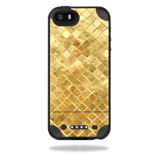 MJPIP5-Gold Tiles Skin for Mophie Juice Pack Plus iPhone 5, 5S & SE Case Wrap Cover Sticker - Gold Tiles -  MightySkins