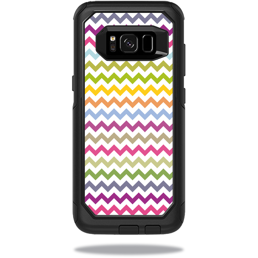 OTCSGS8-Rainbow Chevron Skin for Otterbox Commuter Samsung Galaxy S8 Case Wrap Cover Sticker - Rainbow Chevron -  MightySkins