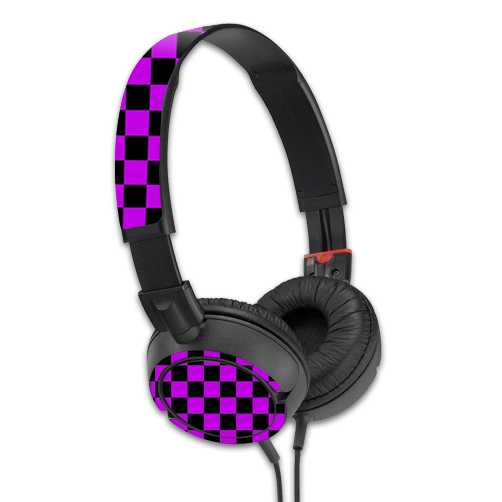 SOMZX100-Purple Check Skin for Sony MDR ZX100 Headphones Sticker - Purple Check -  MightySkins