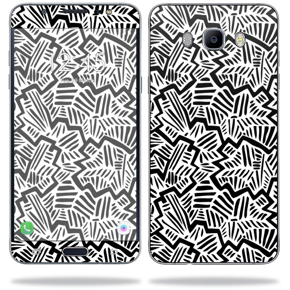 SAGJ71-Abstract Black Skin for Samsung Galaxy J7 2016 Wrap Cover Sticker - Abstract Black -  MightySkins