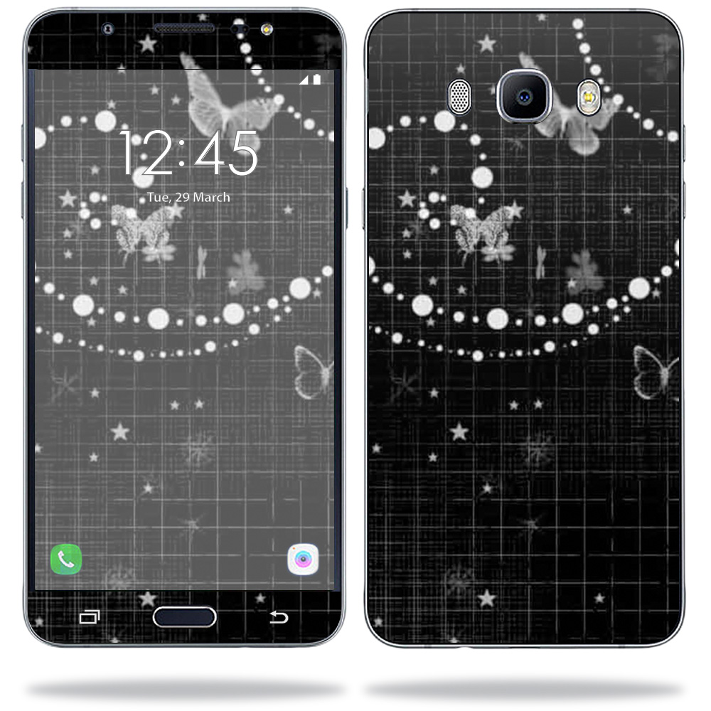 SAGJ7-Black Butterfly Skin for Samsung Galaxy J7 2016 Wrap Cover Sticker - Black Butterfly -  MightySkins