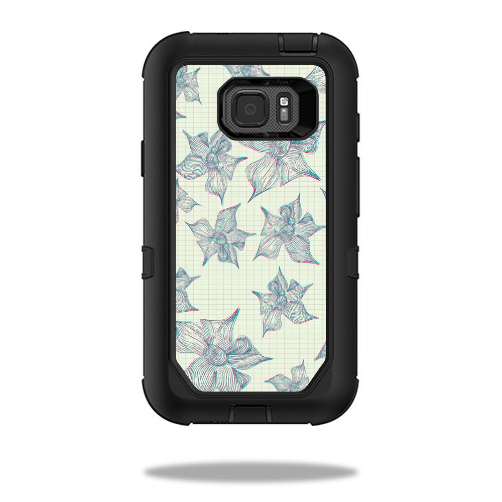 OTDSGS7ACT-3d Flowers Skin for Otterbox Defender Samsung Galaxy S7 Active Case Wrap Cover Sticker - 3D Flowers -  MightySkins