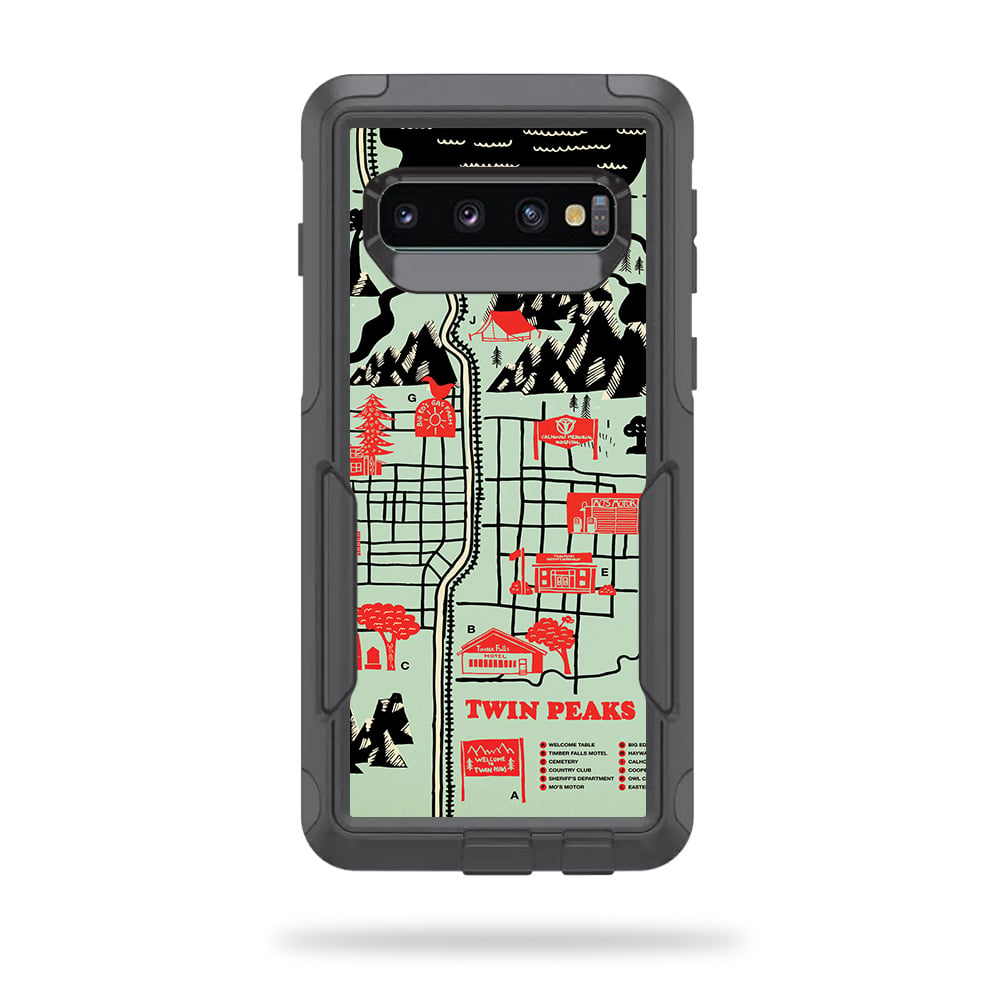 OTCOSG10PL-Twin Peaks Map Skin for Otterbox Commuter Samsung Galaxy S10 Plus - Twin Peaks Map -  MightySkins