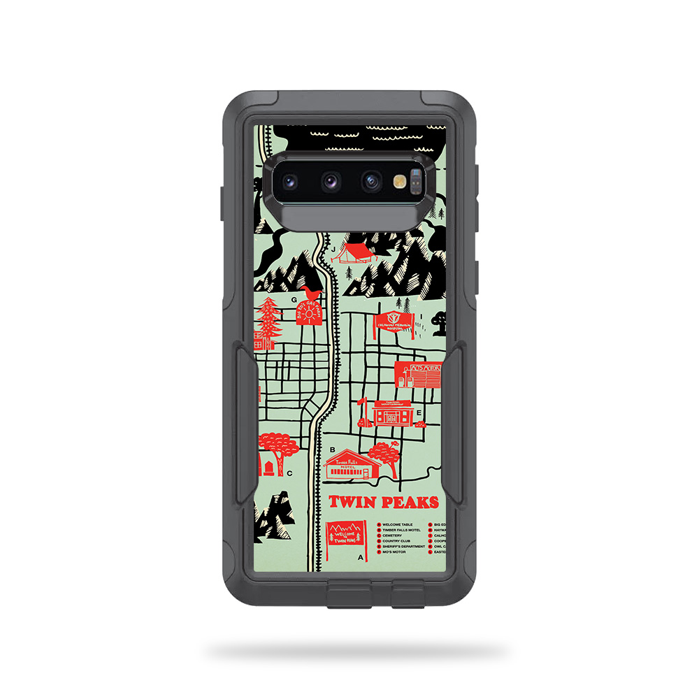 OTCOSG10-Twin Peaks Map Skin for Otterbox Commuter Samsung Galaxy S10 - Twin Peaks Map -  MightySkins