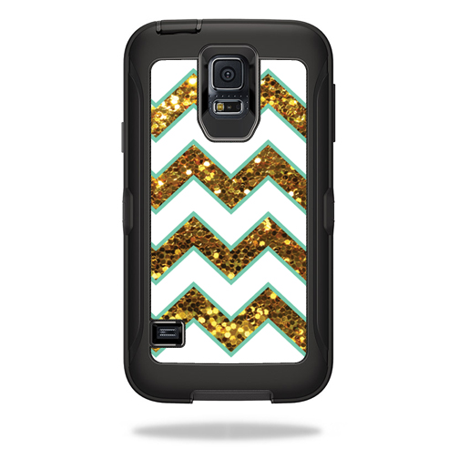 OTDSGS5-Glitter Chevron Skin for Otterbox Defender Samsung Galaxy S5 Case Wrap Cover Sticker - Glitter Chevron -  MightySkins
