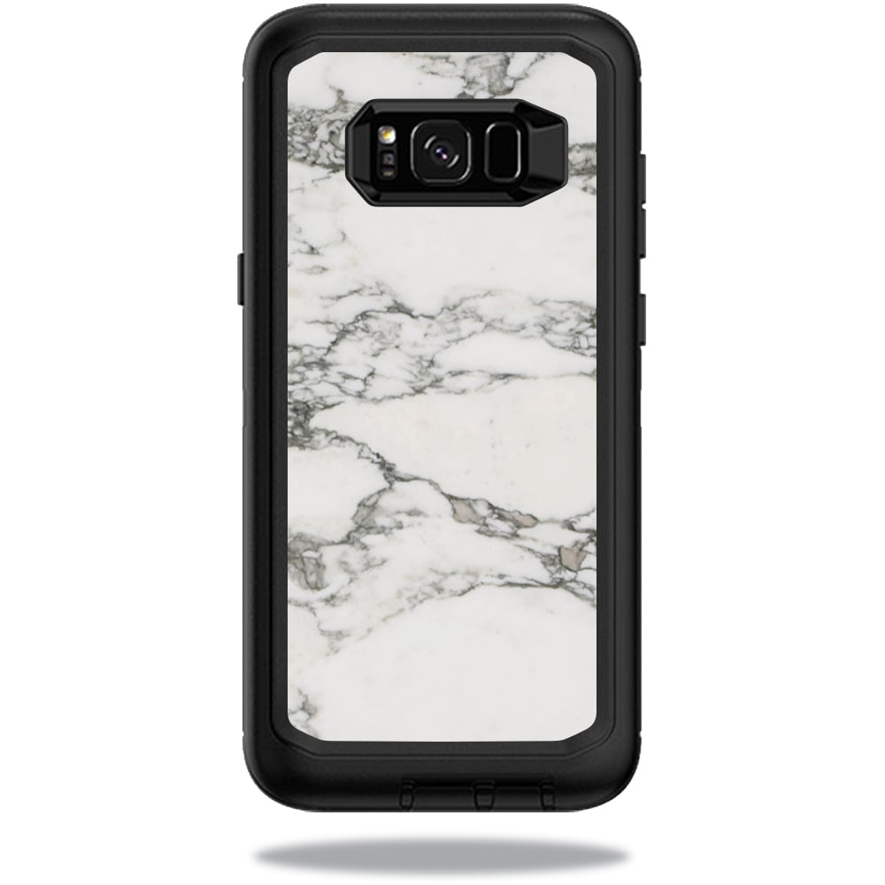 OTDSGS8PL-White Marble Skin for Otterbox Defender Samsung Galaxy S8 Plus Case Wrap Cover Sticker - White Marble -  MightySkins