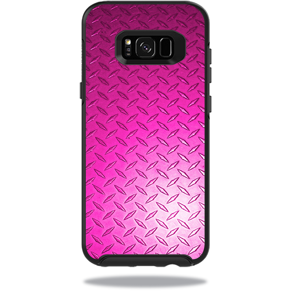 OTSSGS8PL-Pink Diamond Plate Skin for Otterbox Symmetry Samsung Galaxy S8 Plus Case Wrap Cover Sticker - Pink Diamond Plate -  MightySkins