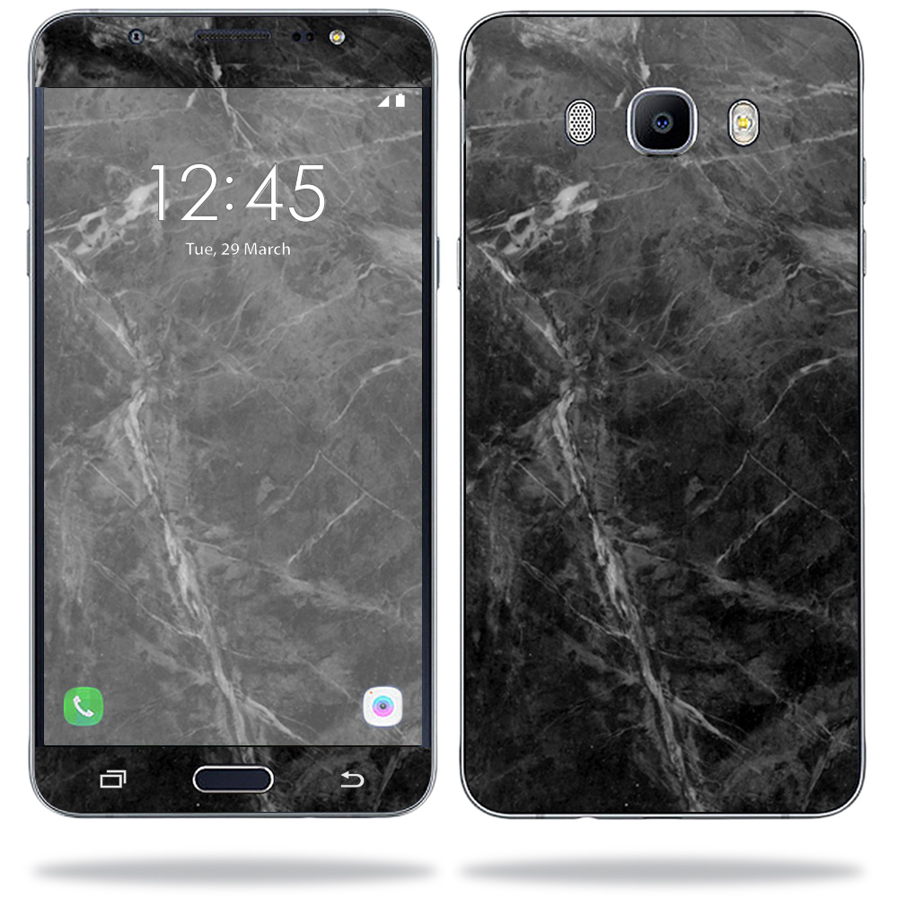 SAGJ71-Black Marble Skin for Samsung Galaxy J7 2016 Wrap Cover Sticker - Black Marble -  MightySkins