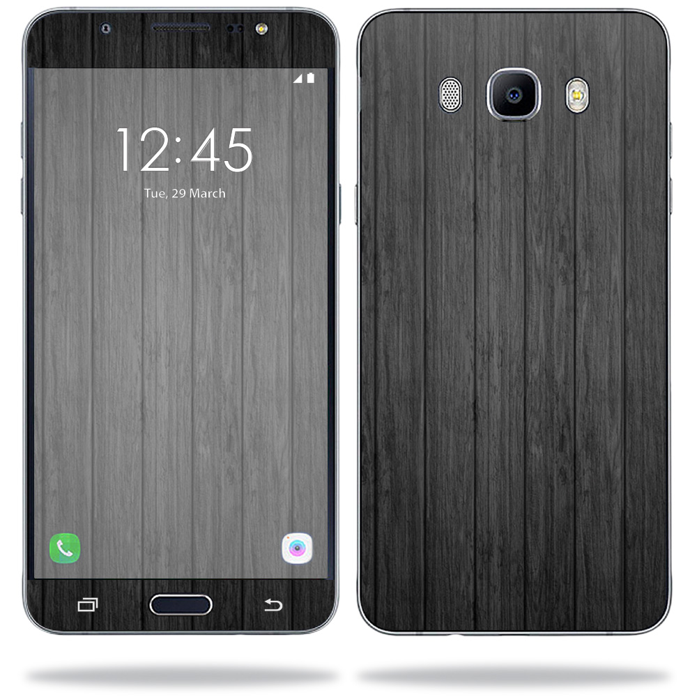 SAGJ71-Black Wood Skin for Samsung Galaxy J7 2016 Wrap Cover Sticker - Black Wood -  MightySkins