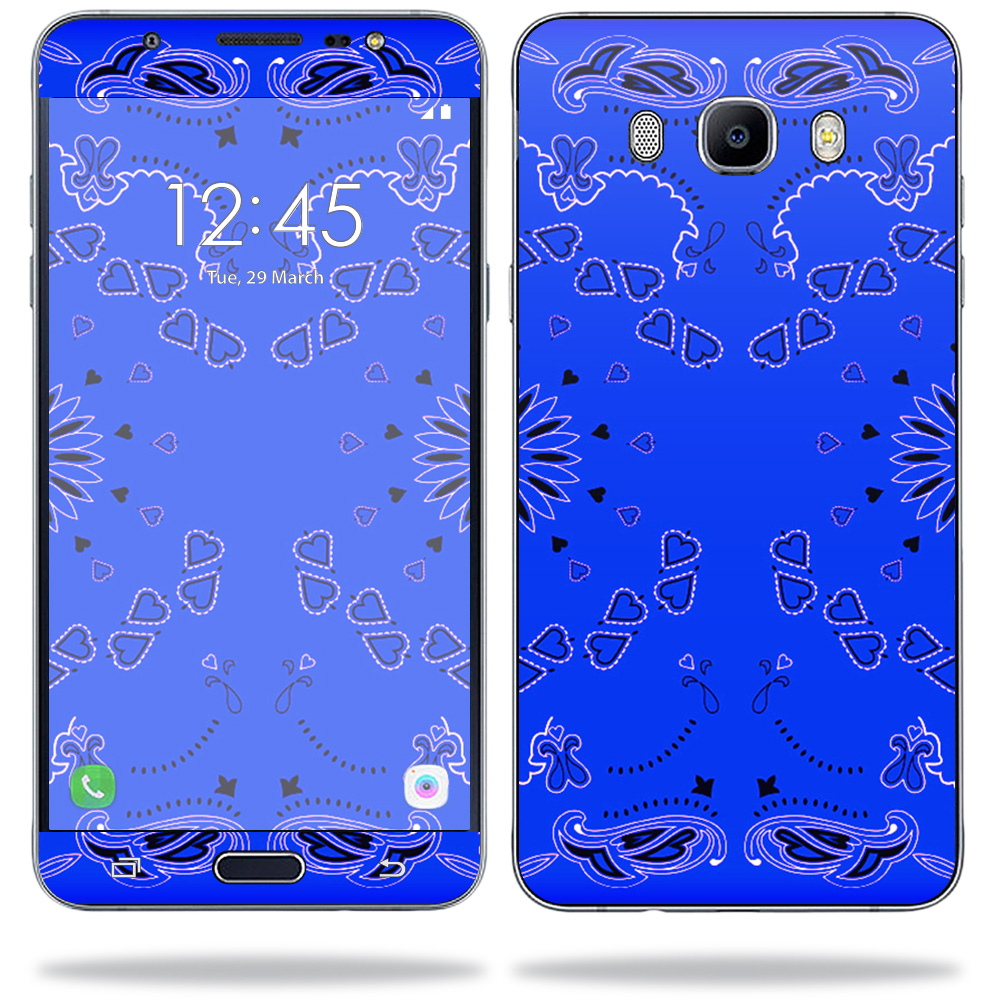 SAGJ7-Blue Bandana Skin for Samsung Galaxy J7 2016 Wrap Cover Sticker - Blue Bandana -  MightySkins