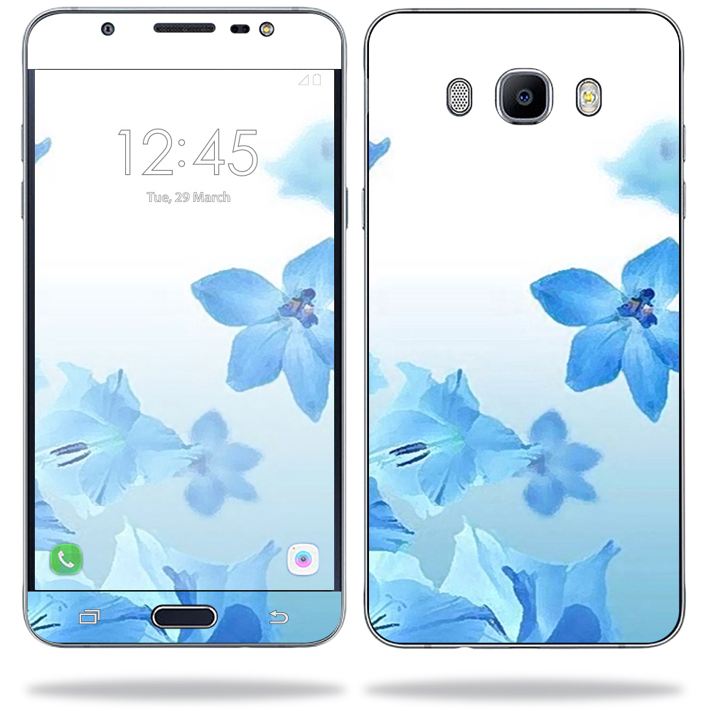 SAGJ71-Blue Flowers Skin for Samsung Galaxy J7 2016 Wrap Cover Sticker - Blue Flowers -  MightySkins