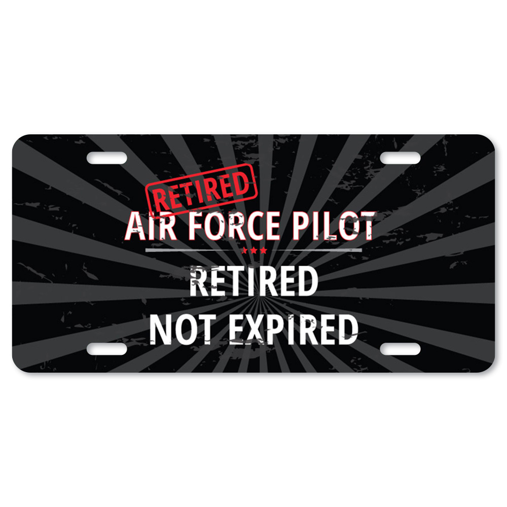 A-LP-RET-Air-force-Pilot Aluminum License Plate - Retired Air Force Pilot -  SignMission