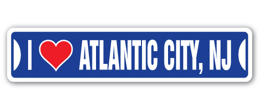 SSIL-Atlantic City Nj Street Sign - I Love Atlantic City, New Jersey -  SignMission