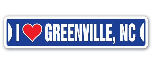 SSIL-Greenville Nc Street Sign - I Love Greenville, North Carolina -  SignMission