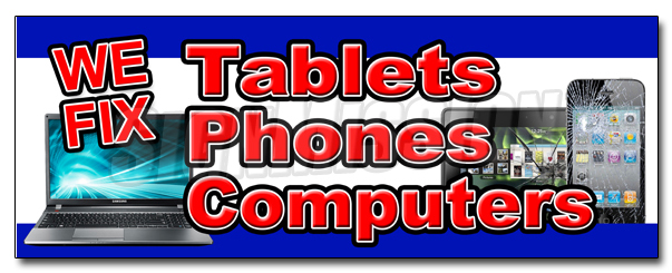 12 in. We Fix Tablets Phones Computers Decal Sticker - Screen Repair Cellphones -  SignMission, D-12 We Fix Tablets Phones C