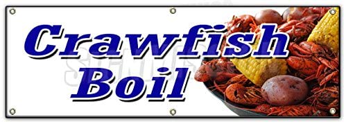 B-72 Crawfish 72 in. Crawfish Banner Sign - Boil Dinner Lunch Corn Cajun New Orleans Buggers -  SignMission