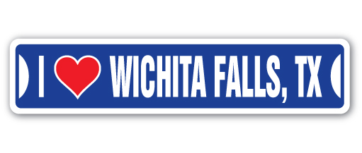 D-7-SSIL-Wichita Falls Tx Street Decal - I Love Wichita Falls, Texas -  SignMission
