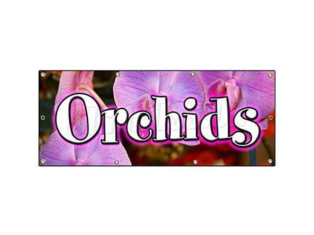 36 x 96 in. Orchids Banner Sign - Flower Orchid Stand Bulb Florist Flower Shop Shoppe -  Amistad, AM3939990