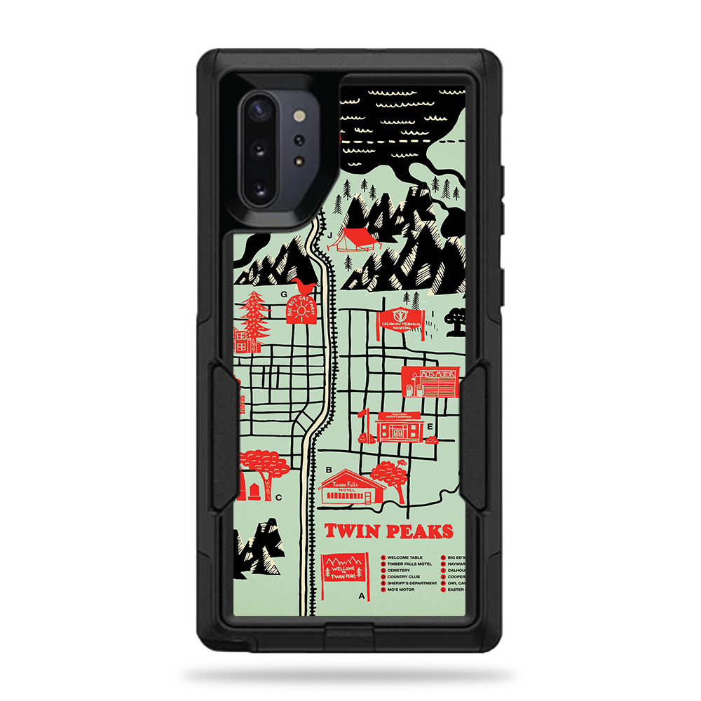 OTCSNO10PL-Twin Peaks Map Skin for Otterbox Commuter Samsung Galaxy Note 10 Plus - Twin Peaks Map -  MightySkins