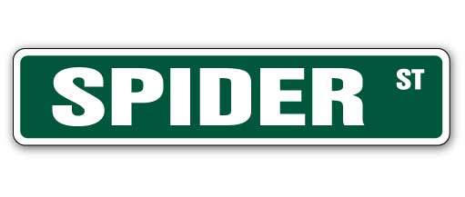 4 x 18 in. Spider Street Sign - Spiders Insects Bug Entomology Arachnid -  Amistad, AM3941550