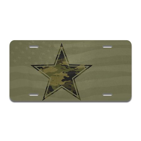 A-LP-03-33 Aluminum License Plate - Army Star -  SignMission