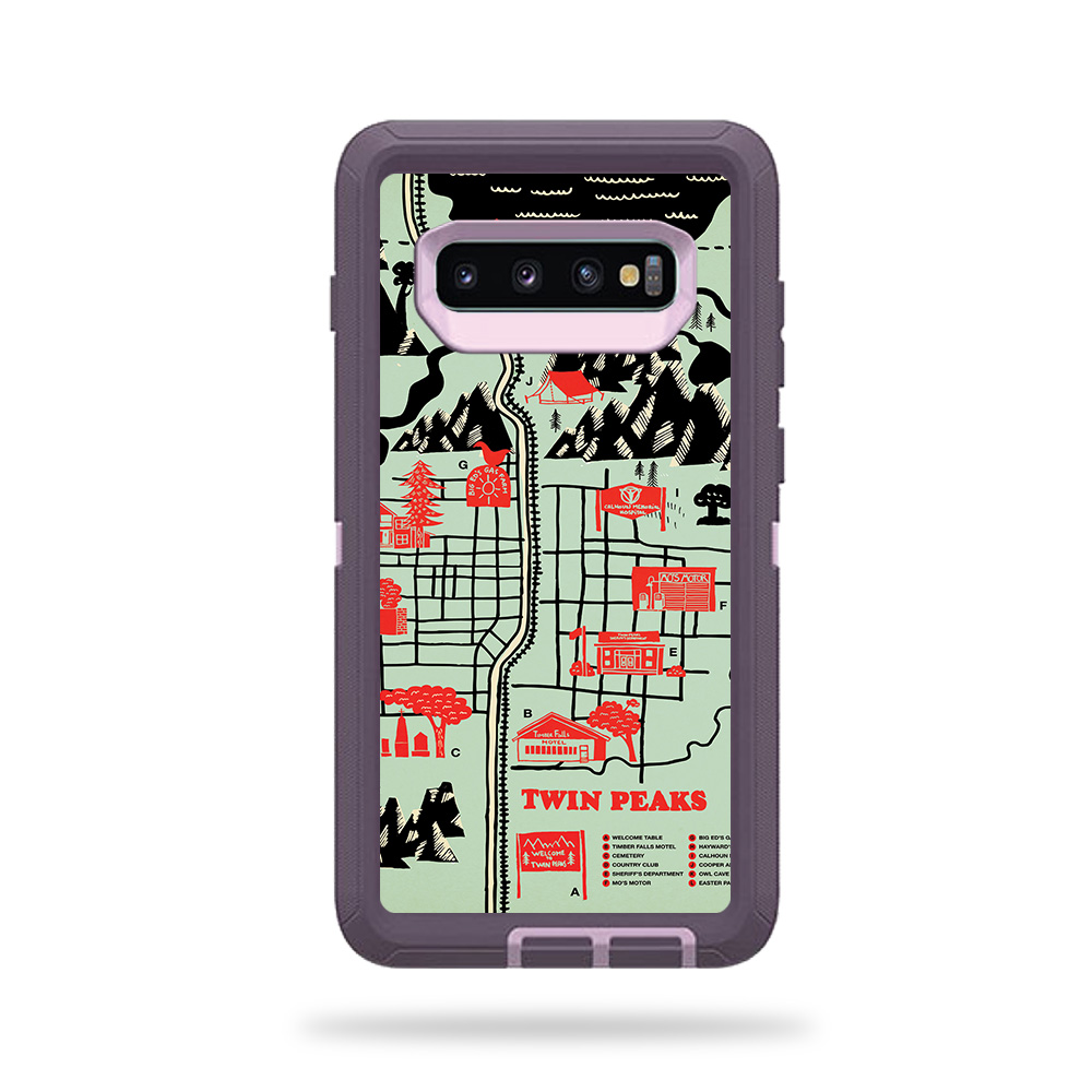 OTDESG10-Twin Peaks Map Skin for Otterbox Defender Samsung Galaxy S10 - Twin Peaks Map -  MightySkins