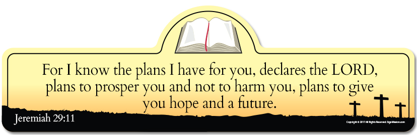 P-824 Jeremiah 29.11Y 8 x 24 in. Street Sign - Jeremiah 29-11 Bible Verse -  SignMission