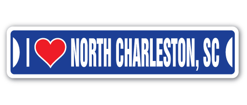 SSIL-North Charleston Sc Street Sign - I Love North Charleston, South Carolina -  SignMission