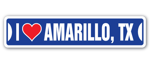 SSIL-Amarillo Tx Street Sign - I Love Amarillo, Texas -  SignMission