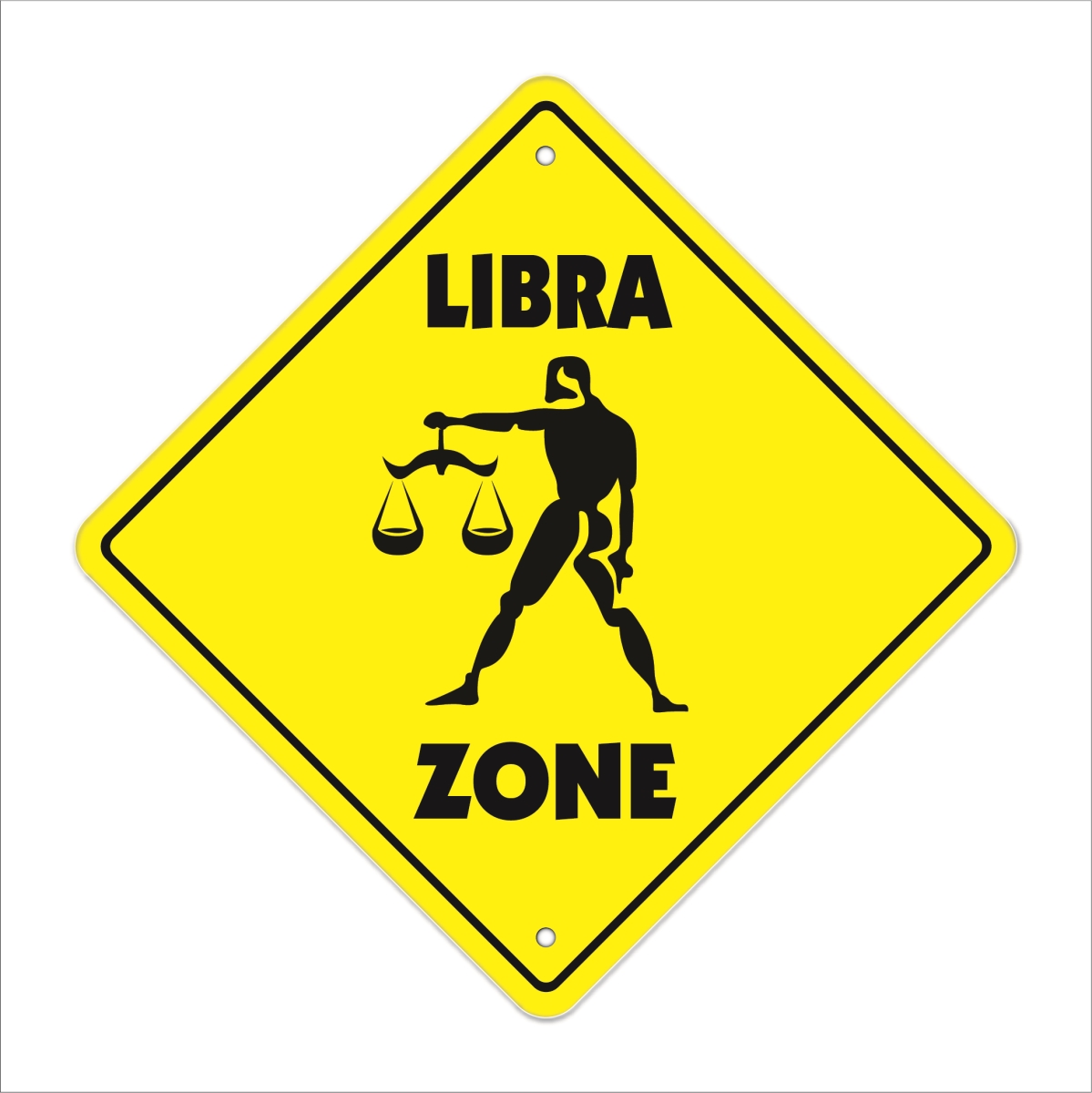 Libra Crossing Sign Zone Xing | Indoor/Outdoor | 12" Tall Plastic Sign