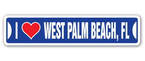 SSIL-West Palm Beach Fl Street Sign - I Love West Palm Beach, Florida -  SignMission