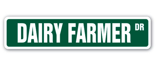 4 x 18 in. Dairy Farmer Street Sign - Cow Milk Cheese Silo Hay -  Amistad, AM3901243