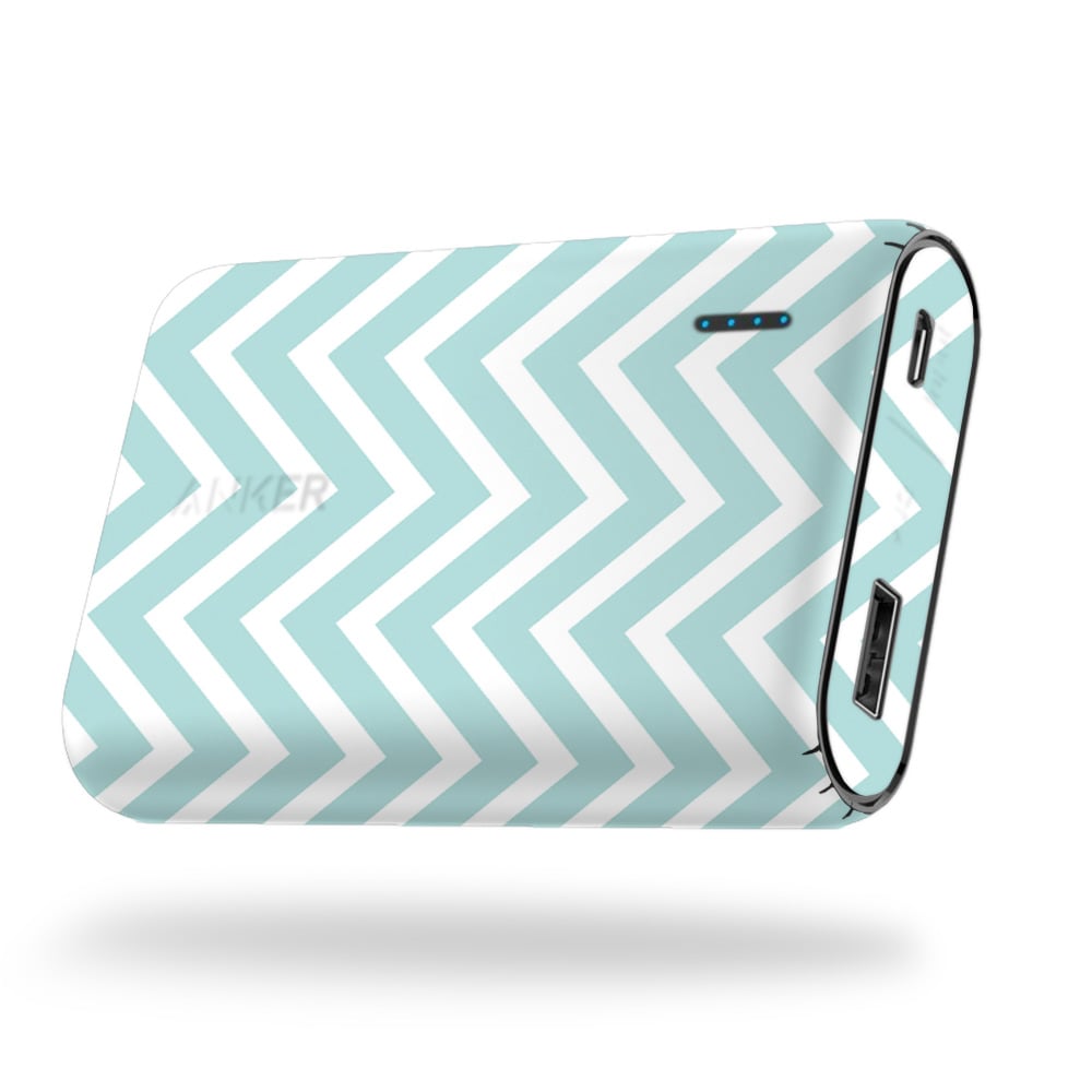 Picture of MightySkins ANPC10K-Aqua Chevron Skin for Anker Powercore 10000 - Aqua Chevron