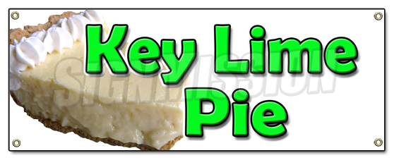 48 x 120 in. Key Lime Pie Banner Sign - Bakery Eggs Sweets Pie Graham Cracker Crust -  Amistad, AM3901374