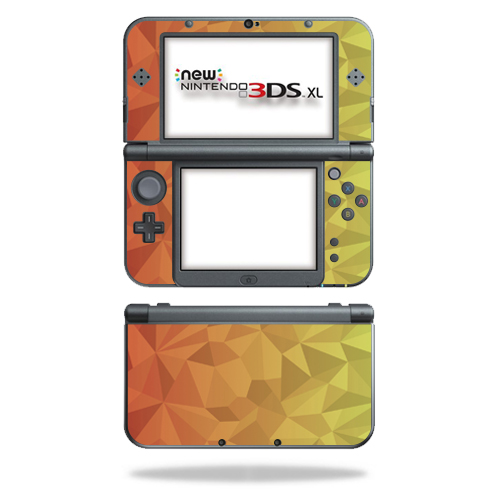 NI3DSXL2-Red Orange Polygon Skin Decal Wrap for New Nintendo 3DS XL 2015 - Red Orange Polygon -  MightySkins