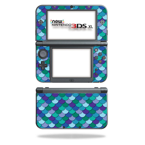NI3DSXL2-Blue Scales Skin Decal Wrap for New Nintendo 3DS XL 2015 - Blue Scales -  MightySkins