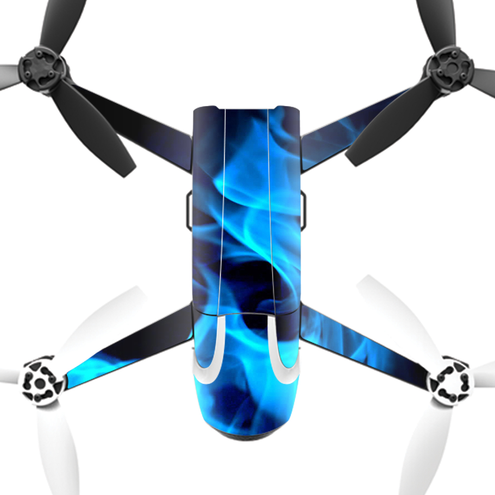 PABEBOP2-Blue Flames Skin Decal Wrap for Parrot Bebop 2 Quadcopter Drone - Blue Flames -  MightySkins
