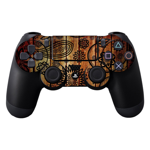 Picture of MightySkins SOPS4CO-Wooden Floral Skin Decal Wrap for Dual Shock PS4 Controller - Wooden Floral