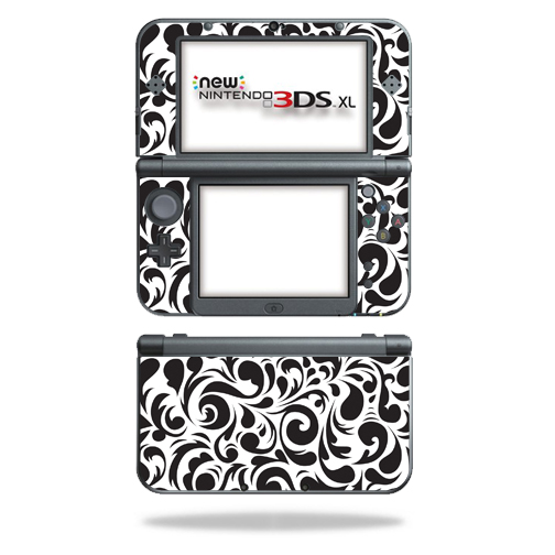 NI3DSXL2-Swirly Black Skin Decal Wrap for New Nintendo 3DS XL 2015 Cover Sticker - Swirly Black -  MightySkins