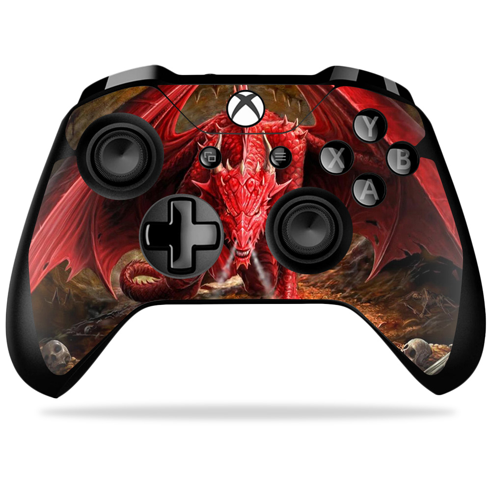 MIXBONXCO-Angry Dragon Skin Decal Wrap for Microsoft Xbox One X Controller Sticker - Angry Dragon -  MightySkins