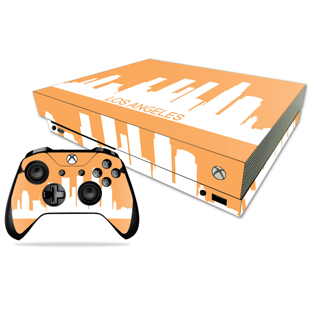 MIXBONXCMB-Los Angeles Skin Decal Wrap for Microsoft Xbox One X Combo Sticker - Los Angeles -  MightySkins
