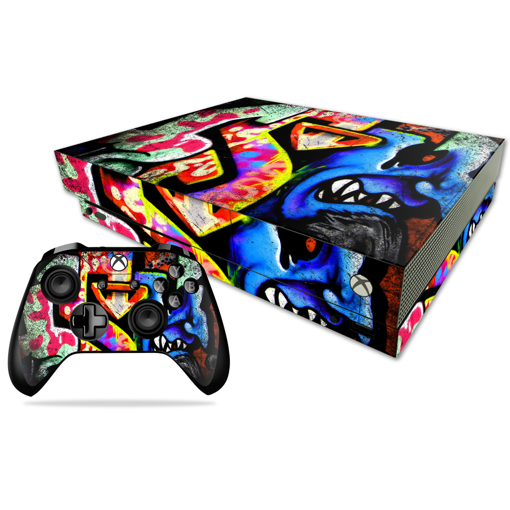 MIXBONXCMB-Loud Graffiti Skin Decal Wrap for Microsoft Xbox One X Combo Sticker - Loud Graffiti -  MightySkins
