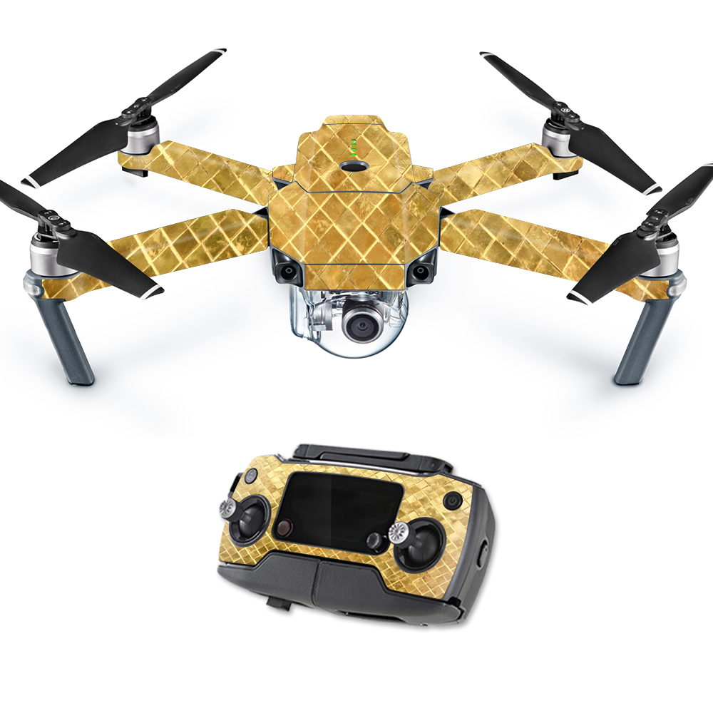 DJMAVPRO-Gold Tiles Skin Decal Wrap for DJI Mavic Pro Quadcopter Drone Cover Sticker - Gold Tiles -  MightySkins