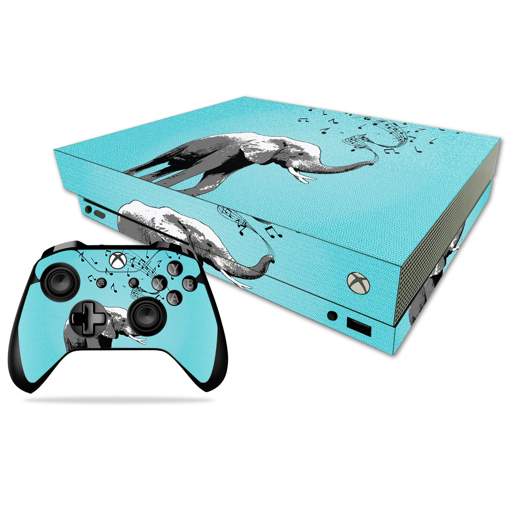 MIXBONXCMB-Musical Elephant Skin Decal Wrap for Microsoft Xbox One X Combo Sticker - Musical Elephant -  MightySkins