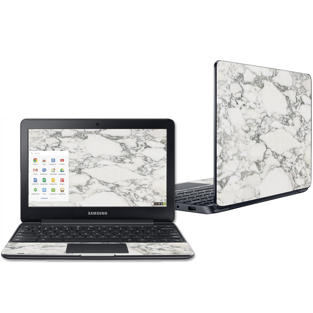 SACHBO311-White Marble 11.6 in. Skin Decal Wrap for Samsung Chromebook 3 Sticker - White Marble -  MightySkins